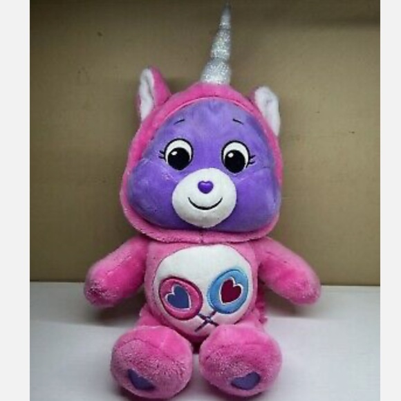 Care Bears 12” Share Bear Unicorn 2021 Hoodie Friends Collector Purple Plush - Picture 1 of 11